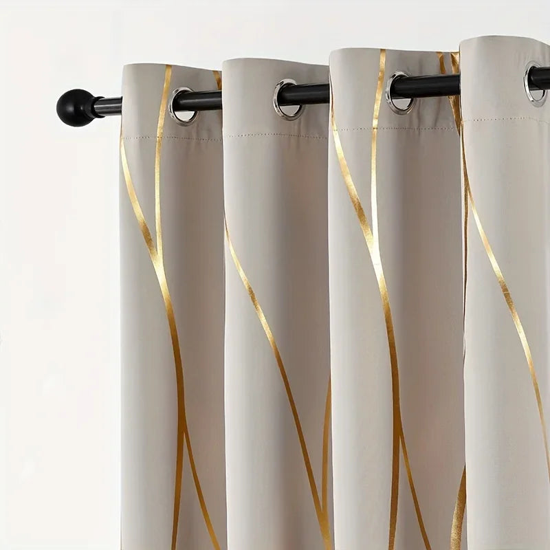 Golden Wave Blackout Curtain Set