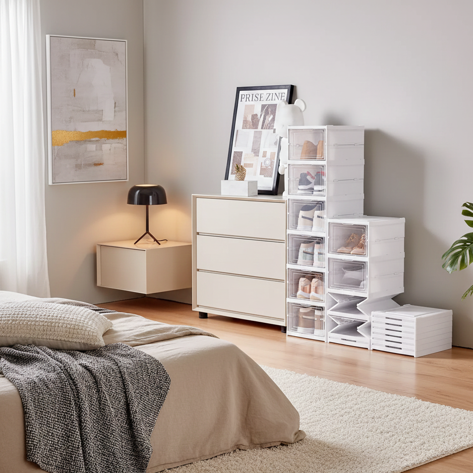 Stackable Transparent Shoe Storage Cabinet
