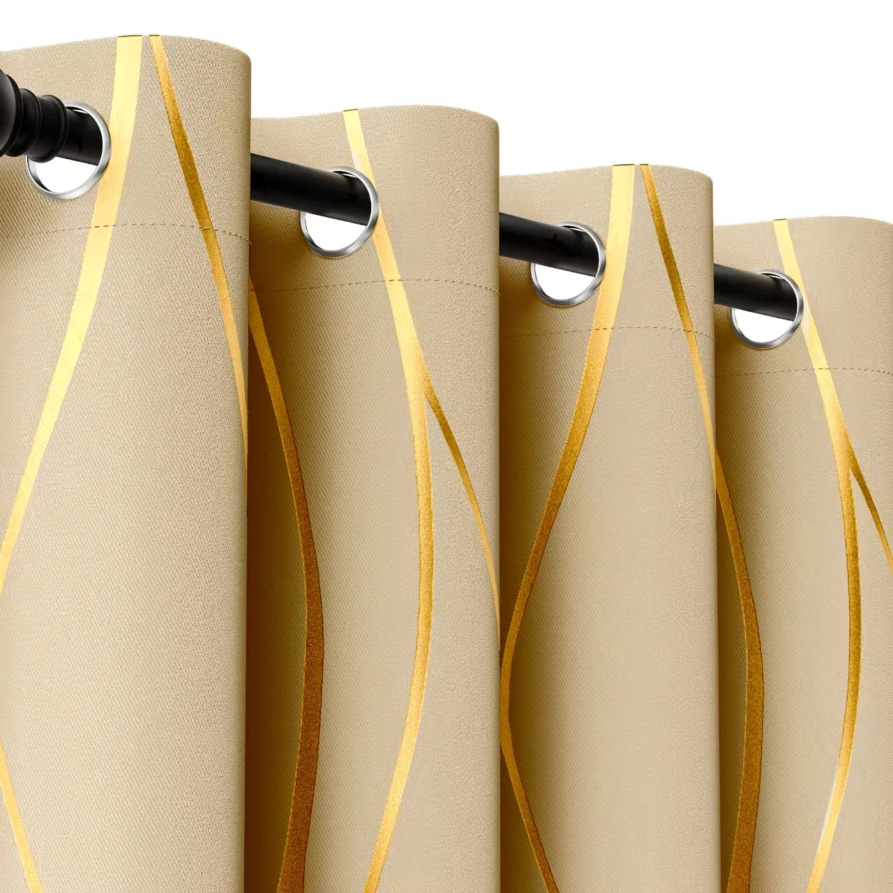 Golden Wave Blackout Curtain Set