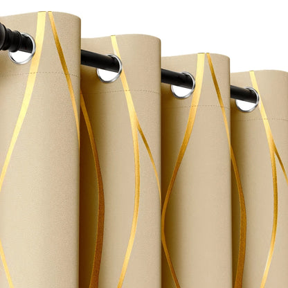 Golden Wave Blackout Curtain Set