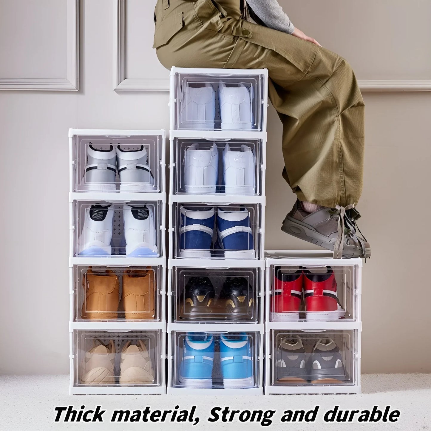 Stackable Transparent Shoe Storage Cabinet